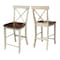 International Concepts X-Back Counter Height Stool, 24" Seat Height, Antiqued Almond/Espresso S12-6132 - alternate 4